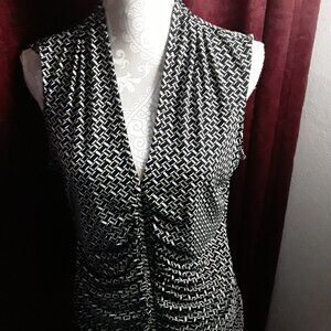 White House Black Market sleeveless ruched waistline top size L
